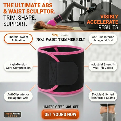 Uni-Sex Adjustable Waist Trimmer Belt - Sweat Slim Support Belt